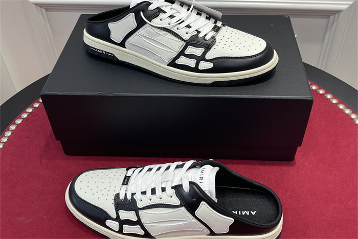 AMR  -AB016 Skeleton Low-Skel top Sneakers White black(to be customized 5-7 days)