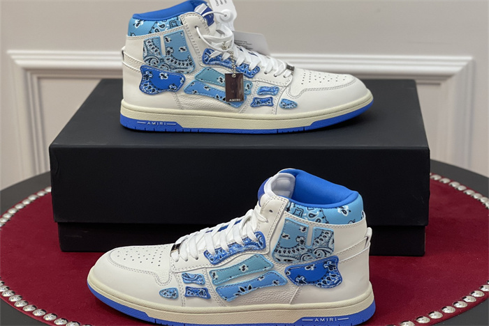 AMR - AB038 Skel- top Hi White Blue (to be customized 5-7 days)