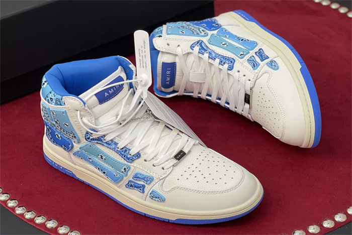 AMR - AB038 Skel- top Hi White Blue (to be customized 5-7 days)