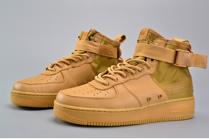 Nike SF Air Force 1 Mid Elemental Gold Leather Shoes AA3966-700